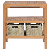 Bathroom Vanity Cabinet with 2 Baskets Solid Teak 29.1x17.7x29.5